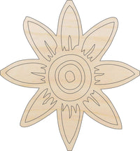 Flower Wood Craft Shape - Laser Cut Baltic Birch Unfinished DIY Wood Art Supplies FLR7 - The Wood Shape Store