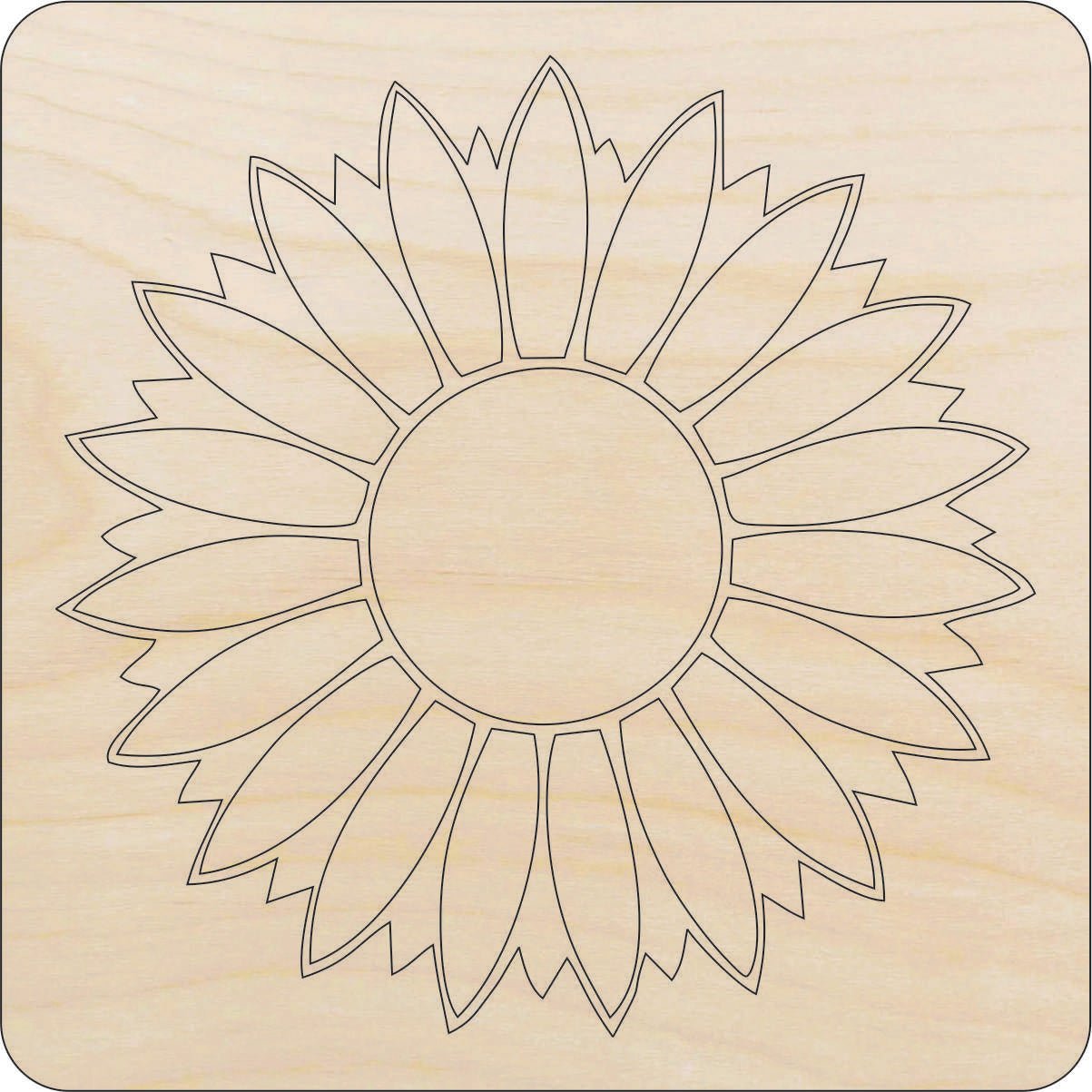 Flower Wood Craft Shape - Laser Cut Baltic Birch Unfinished DIY Wood Art Supplies FLR83 - The Wood Shape Store