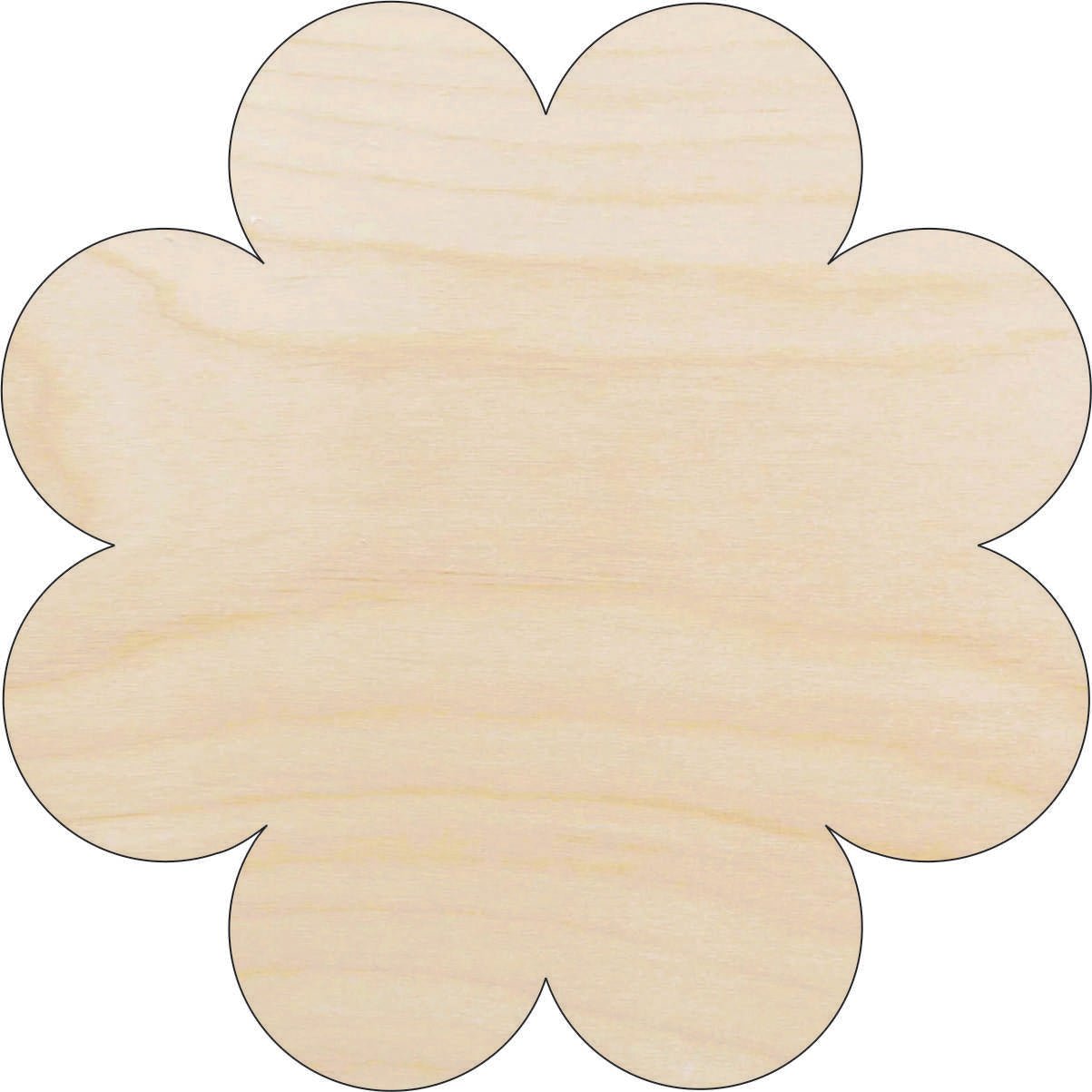 Flower Wood Craft Shape - Laser Cut Baltic Birch Unfinished DIY Wood Art Supplies FLR91 - The Wood Shape Store