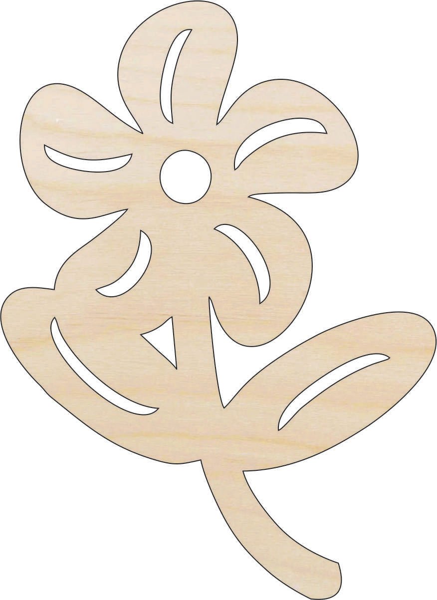 Flower Wood Craft Shape - Laser Cut Baltic Birch Unfinished DIY Wood Art Supplies FLR92 - The Wood Shape Store
