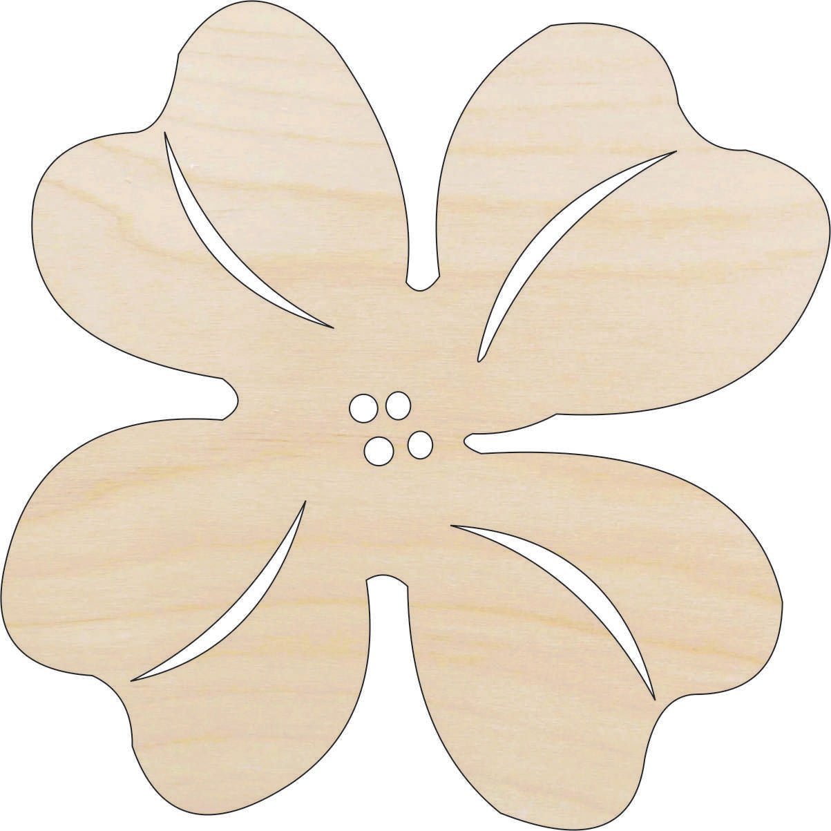 Flower Wood Craft Shape - Laser Cut Baltic Birch Unfinished DIY Wood Art Supplies FLR93 - The Wood Shape Store