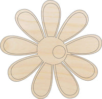 Flower Wood Craft Shape - Laser Cut Baltic Birch Unfinished DIY Wood Art Supplies FLR97 - The Wood Shape Store