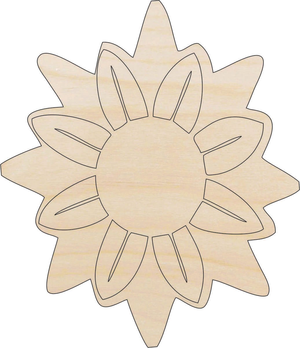 Flower Wood Craft Shape - Laser Cut Baltic Birch Unfinished DIY Wood Art Supplies FLR9 - The Wood Shape Store