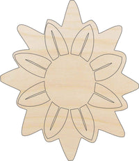 Flower Wood Craft Shape - Laser Cut Baltic Birch Unfinished DIY Wood Art Supplies FLR9 - The Wood Shape Store