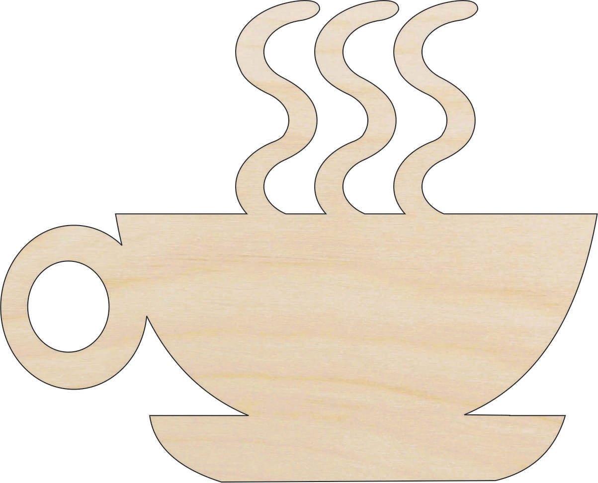 Coffee Wood Craft Shape - Laser Cut Baltic Birch Unfinished DIY Wood Art Supplies FOD114 - The Wood Shape Store