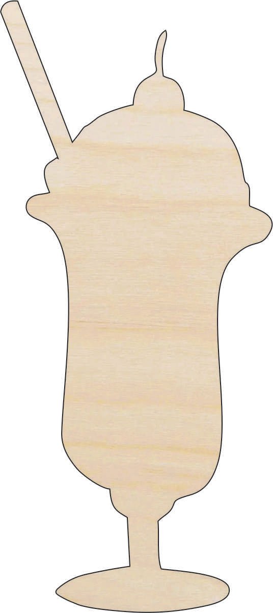 Ice Cream Wood Craft Shape - Laser Cut Baltic Birch Unfinished DIY Wood Art Supplies FOD117 - The Wood Shape Store