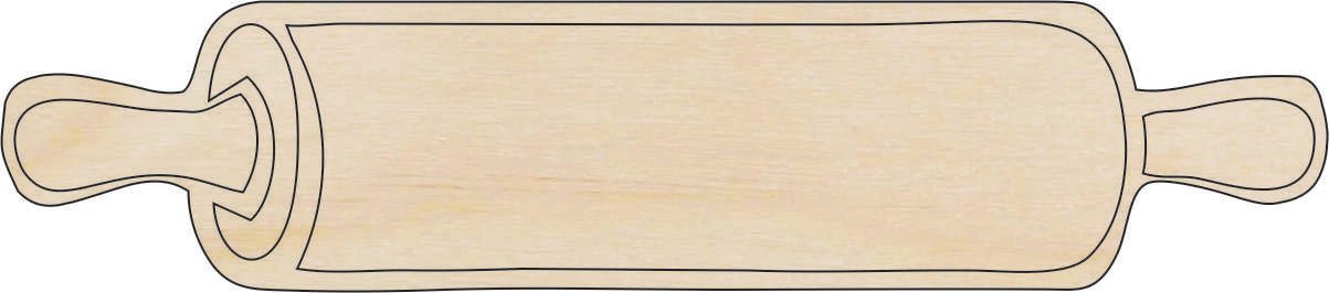 Rolling Pin Wood Craft Shape - Laser Cut Baltic Birch Unfinished DIY Wood Art Supplies FOD11 - The Wood Shape Store