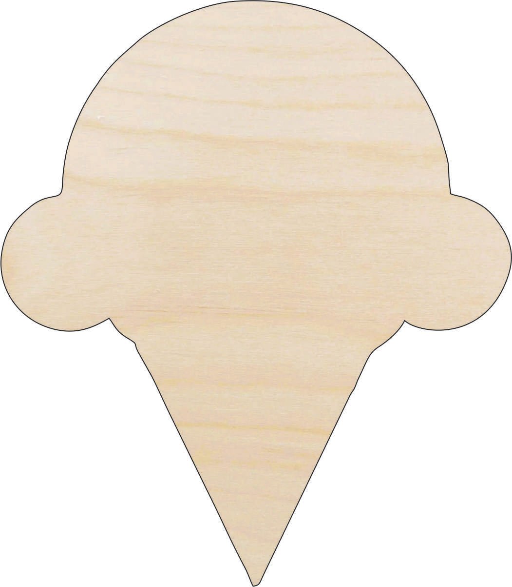 Ice Cream Wood Craft Shape - Laser Cut Baltic Birch Unfinished DIY Wood Art Supplies FOD124 - The Wood Shape Store