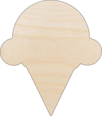 Ice Cream Wood Craft Shape - Laser Cut Baltic Birch Unfinished DIY Wood Art Supplies FOD124 - The Wood Shape Store