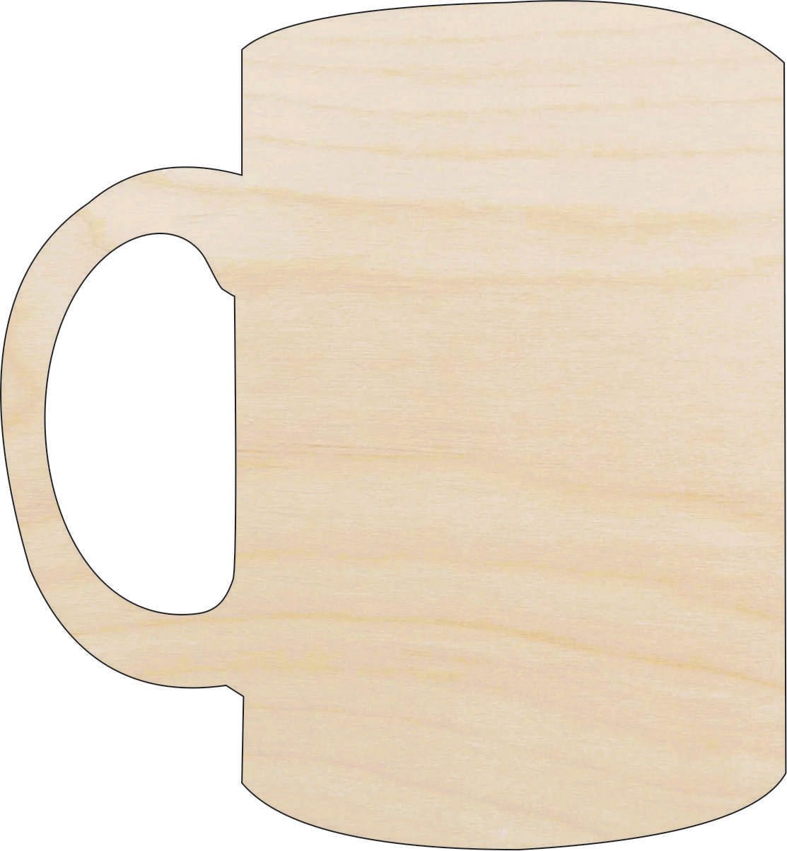 Mug Wood Craft Shape - Laser Cut Baltic Birch Unfinished DIY Wood Art Supplies FOD126 - The Wood Shape Store