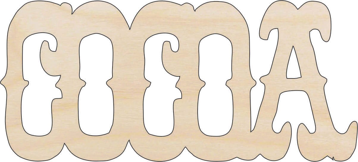Cocoa Wood Craft Shape - Laser Cut Baltic Birch Unfinished DIY Wood Art Supplies FOD134 - The Wood Shape Store