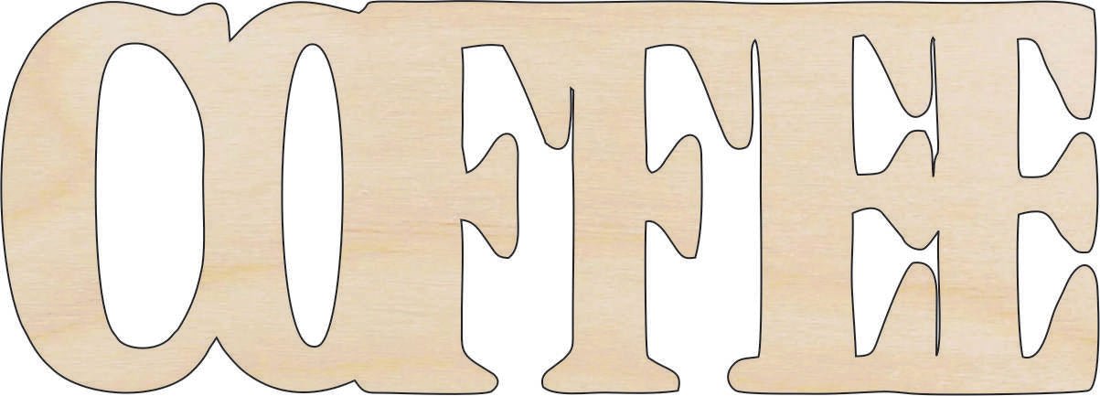Coffee Wood Craft Shape - Laser Cut Baltic Birch Unfinished DIY Wood Art Supplies FOD135 - The Wood Shape Store