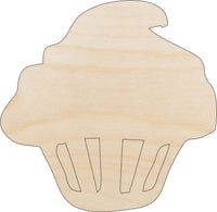 Cupcake Wood Craft Shape - Laser Cut Baltic Birch Unfinished DIY Wood Art Supplies FOD136 - The Wood Shape Store