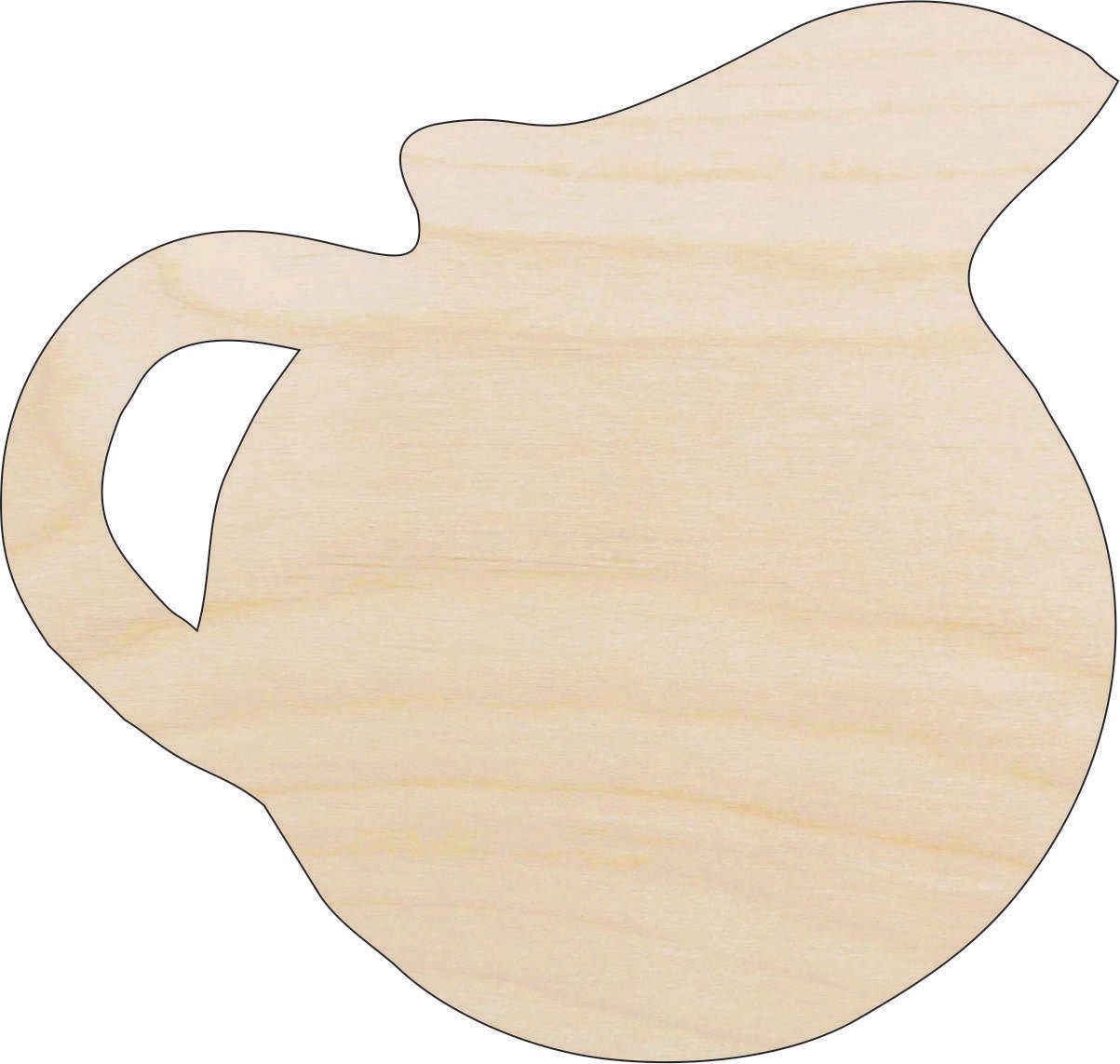 Pitcher Wood Craft Shape - Laser Cut Baltic Birch Unfinished DIY Wood Art Supplies FOD137 - The Wood Shape Store