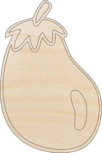 Eggplant Wood Craft Shape - Laser Cut Baltic Birch Unfinished DIY Wood Art Supplies FOD144 - The Wood Shape Store