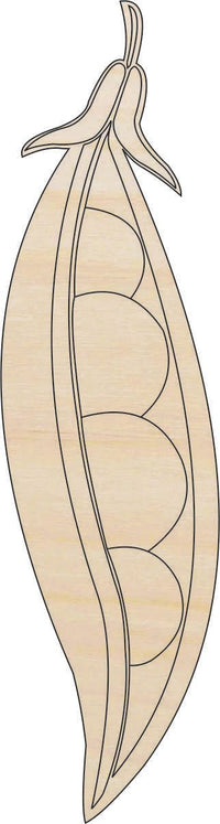 Pea Pod Wood Craft Shape - Laser Cut Baltic Birch Unfinished DIY Wood Art Supplies FOD145 - The Wood Shape Store
