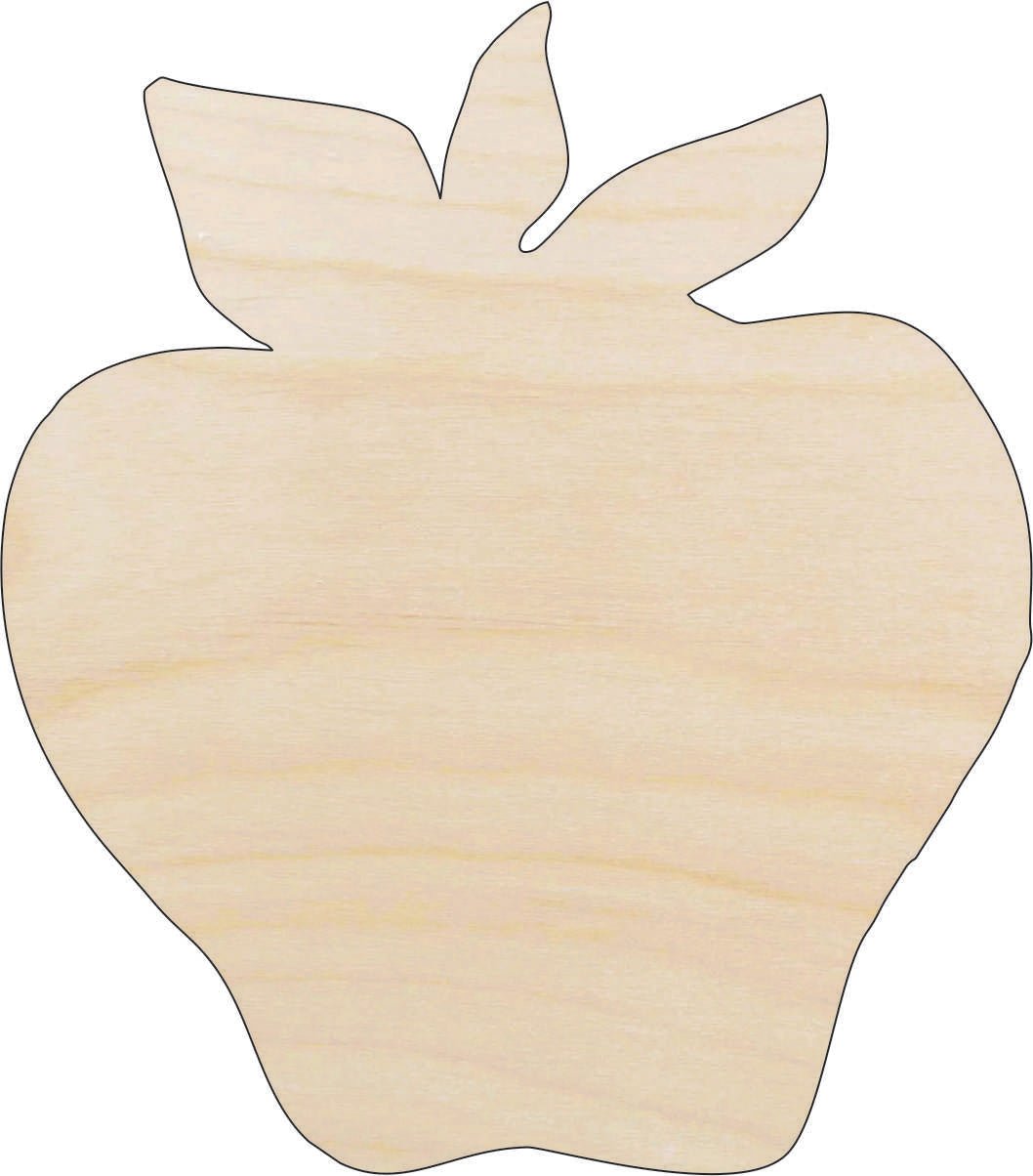 Strawberry Wood Craft Shape - Laser Cut Baltic Birch Unfinished DIY Wood Art Supplies FOD149 - The Wood Shape Store