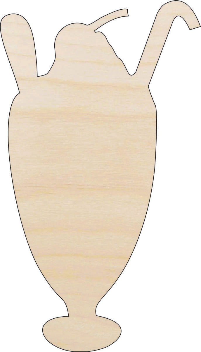 Ice Cream Wood Craft Shape - Laser Cut Baltic Birch Unfinished DIY Wood Art Supplies FOD151 - The Wood Shape Store