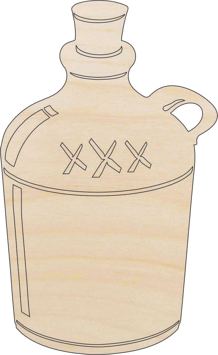 Moonshine Jar Wood Craft Shape - Laser Cut Baltic Birch Unfinished DIY Wood Art Supplies FOD158 - The Wood Shape Store