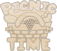 Picnic Basket Wood Craft Shape - Laser Cut Baltic Birch Unfinished DIY Wood Art Supplies FOD161 - The Wood Shape Store
