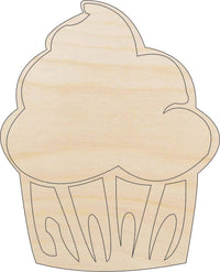 Cupcake Wood Craft Shape - Laser Cut Baltic Birch Unfinished DIY Wood Art Supplies FOD162 - The Wood Shape Store