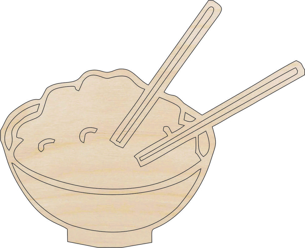 Food Rice Bowl - Laser Cut Out Unfinished Wood Craft Shape FOD16
