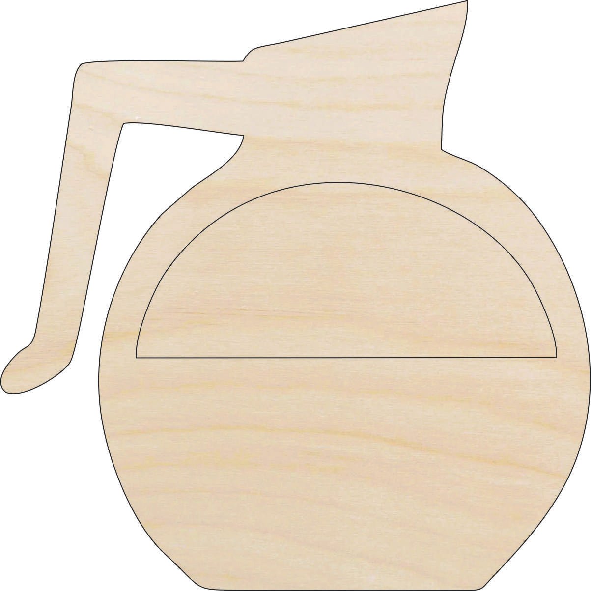 Coffee Pot Wood Craft Shape - Laser Cut Baltic Birch Unfinished DIY Wood Art Supplies FOD171 - The Wood Shape Store