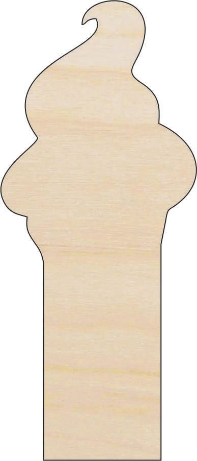 Ice Cream Wood Craft Shape - Laser Cut Baltic Birch Unfinished DIY Wood Art Supplies FOD180 - The Wood Shape Store