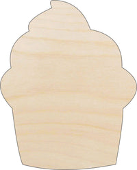 Cupcake Wood Craft Shape - Laser Cut Baltic Birch Unfinished DIY Wood Art Supplies FOD182 - The Wood Shape Store