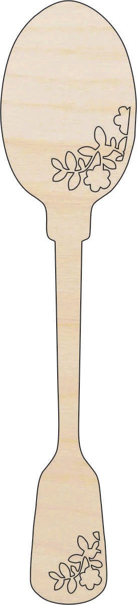 Spoon Wood Craft Shape - Laser Cut Baltic Birch Unfinished DIY Wood Art Supplies FOD184 - The Wood Shape Store