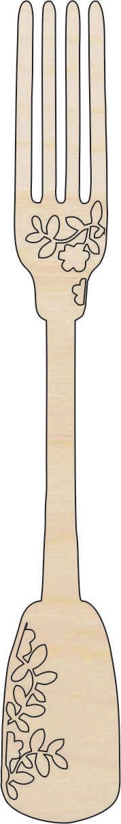Fork Wood Craft Shape - Laser Cut Baltic Birch Unfinished DIY Wood Art Supplies FOD186 - The Wood Shape Store