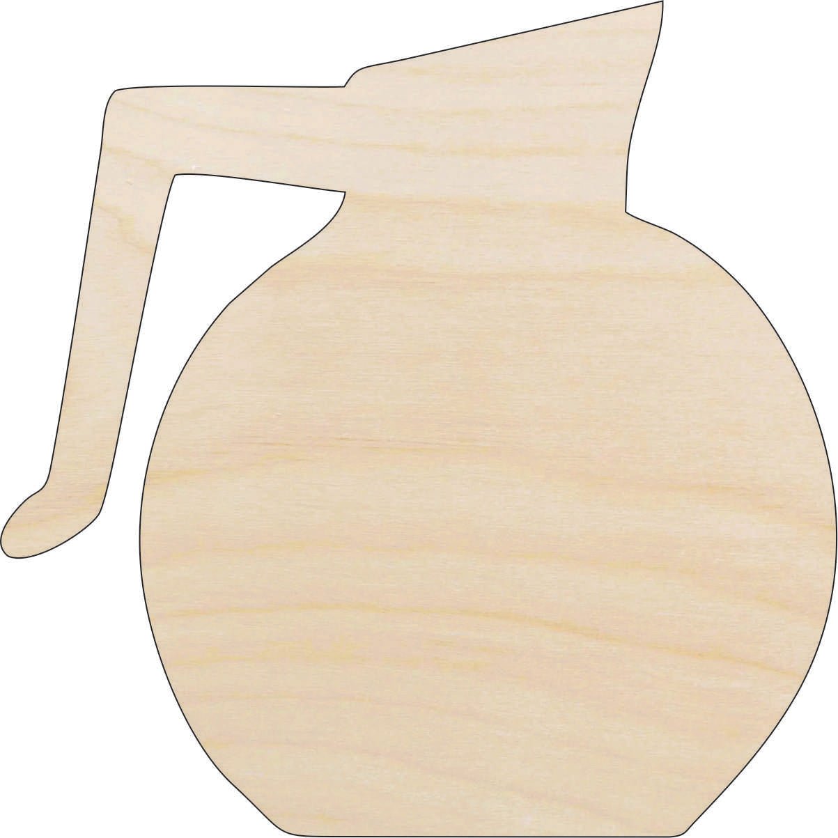 Coffee Pot Wood Craft Shape - Laser Cut Baltic Birch Unfinished DIY Wood Art Supplies FOD188 - The Wood Shape Store