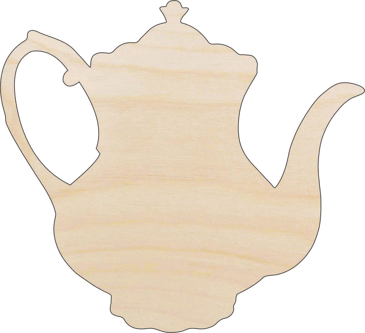 Coffee Pot Wood Craft Shape - Laser Cut Baltic Birch Unfinished DIY Wood Art Supplies FOD190 - The Wood Shape Store
