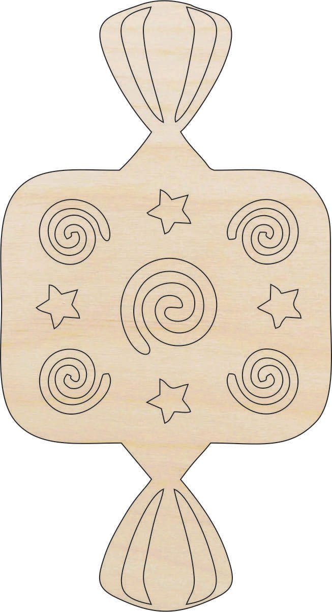 Candy Wood Craft Shape - Laser Cut Baltic Birch Unfinished DIY Wood Art Supplies FOD198 - The Wood Shape Store