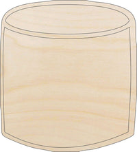 Marshmallow Wood Craft Shape - Laser Cut Baltic Birch Unfinished DIY Wood Art Supplies FOD200 - The Wood Shape Store