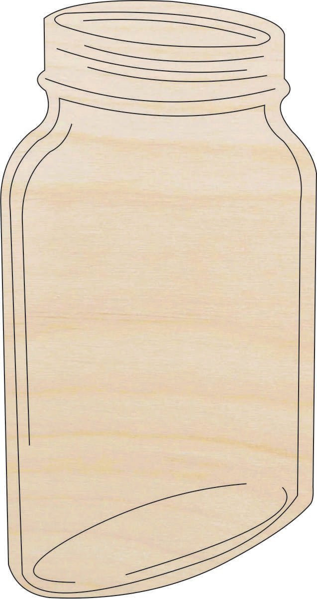 Jar Wood Craft Shape - Laser Cut Baltic Birch Unfinished DIY Wood Art Supplies FOD204 - The Wood Shape Store
