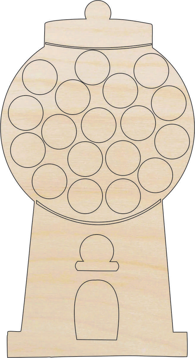 Dessert Gumball Machine - Laser Cut Out Unfinished Wood Craft Shape FOD22 Dessert Gumball Machine - Laser Cut Out Unfinished Wood Craft Shape FOD22