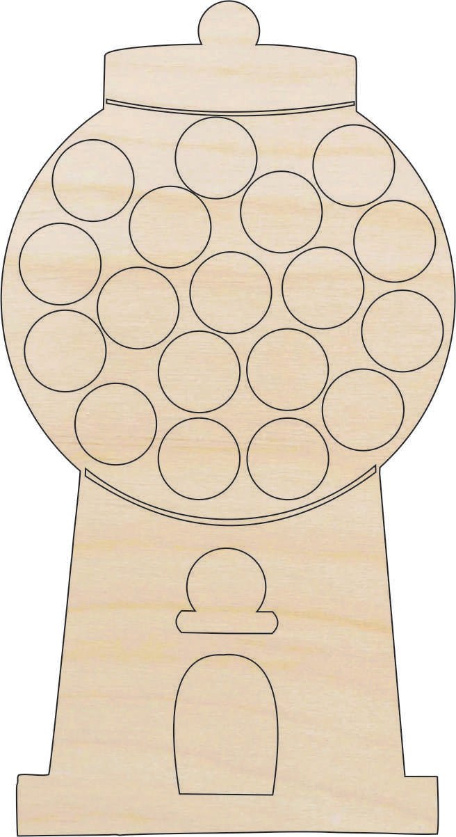 Gumball Wood Craft Shape - Laser Cut Baltic Birch Unfinished DIY Wood Art Supplies FOD22 - The Wood Shape Store