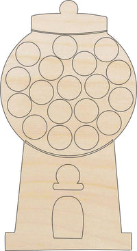 Gumball Wood Craft Shape - Laser Cut Baltic Birch Unfinished DIY Wood Art Supplies FOD22 - The Wood Shape Store