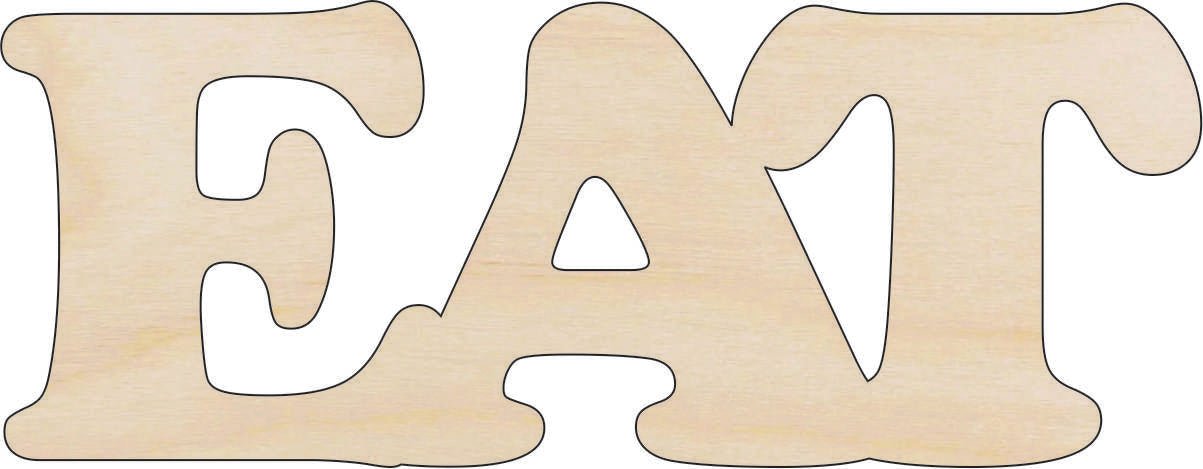 Eat Wood Craft Shape - Laser Cut Baltic Birch Unfinished DIY Wood Art Supplies FOD29 - The Wood Shape Store