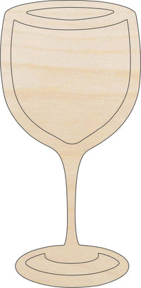 Wine Glass Wood Craft Shape - Laser Cut Baltic Birch Unfinished DIY Wood Art Supplies FOD2 - The Wood Shape Store