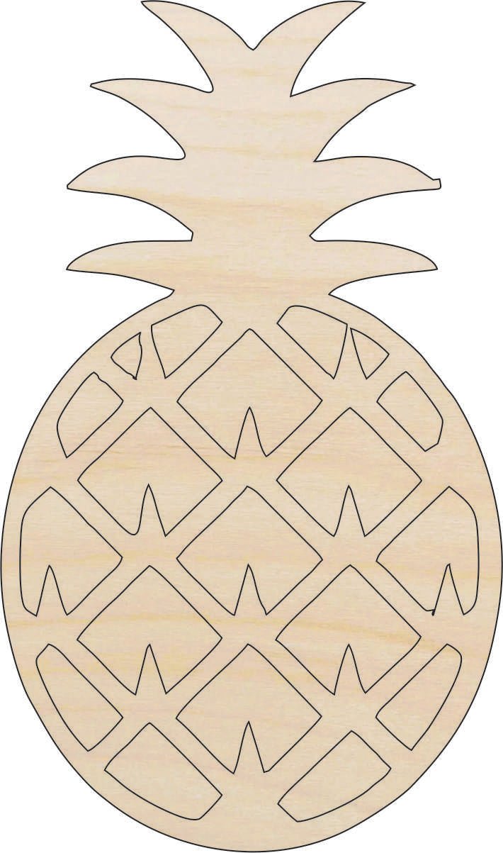 Pineapple Wood Craft Shape - Laser Cut Baltic Birch Unfinished DIY Wood Art Supplies FOD37 - The Wood Shape Store