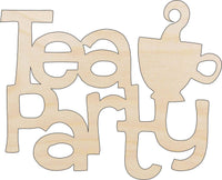 Tea Party Wood Craft Shape - Laser Cut Baltic Birch Unfinished DIY Wood Art Supplies FOD41 - The Wood Shape Store