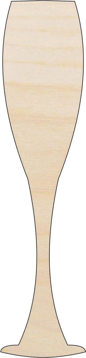 Champagne Wood Craft Shape - Laser Cut Baltic Birch Unfinished DIY Wood Art Supplies FOD44 - The Wood Shape Store