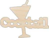 Cocktail Wood Craft Shape - Laser Cut Baltic Birch Unfinished DIY Wood Art Supplies FOD45 - The Wood Shape Store