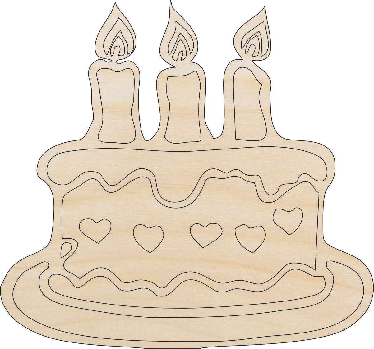 Cake Wood Craft Shape - Laser Cut Baltic Birch Unfinished DIY Wood Art Supplies FOD46 - The Wood Shape Store