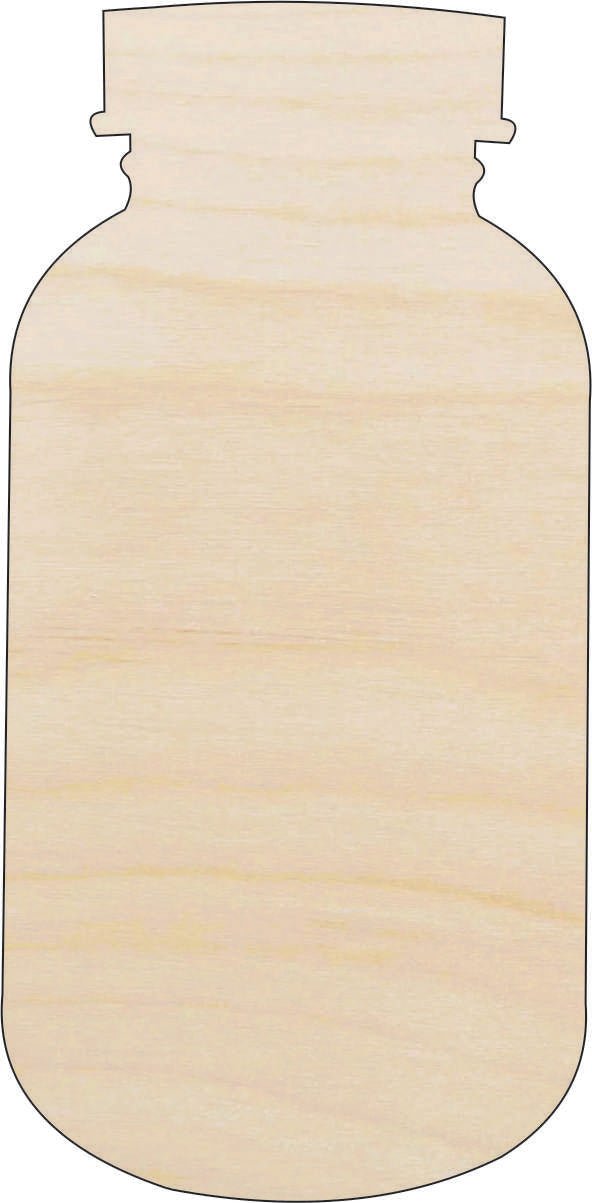 Jar Wood Craft Shape - Laser Cut Baltic Birch Unfinished DIY Wood Art Supplies FOD47 - The Wood Shape Store