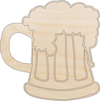 Beer Mug Wood Craft Shape - Laser Cut Baltic Birch Unfinished DIY Wood Art Supplies FOD4 - The Wood Shape Store