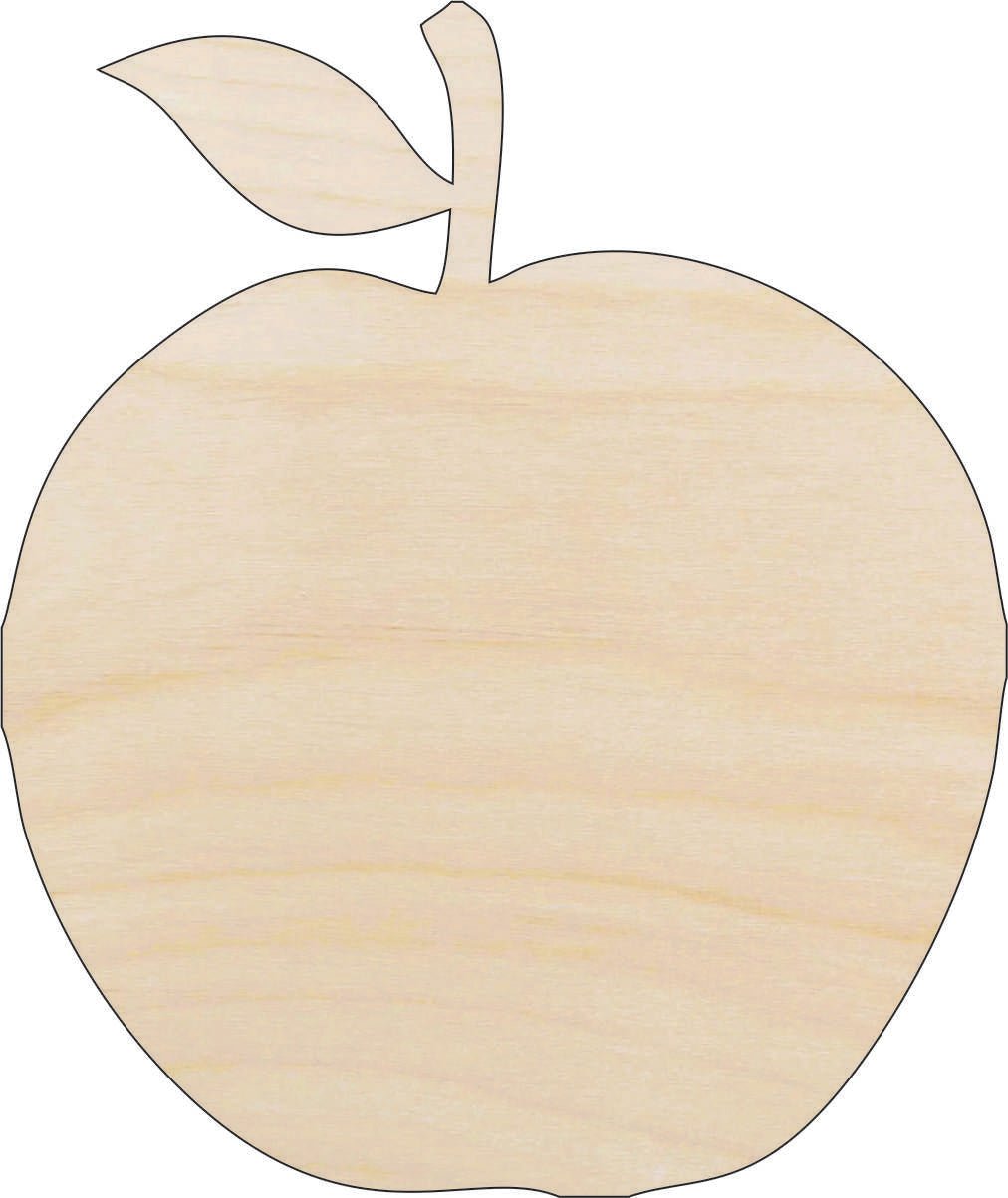 Apple Wood Craft Shape - Laser Cut Baltic Birch Unfinished DIY Wood Art Supplies FOD50 - The Wood Shape Store