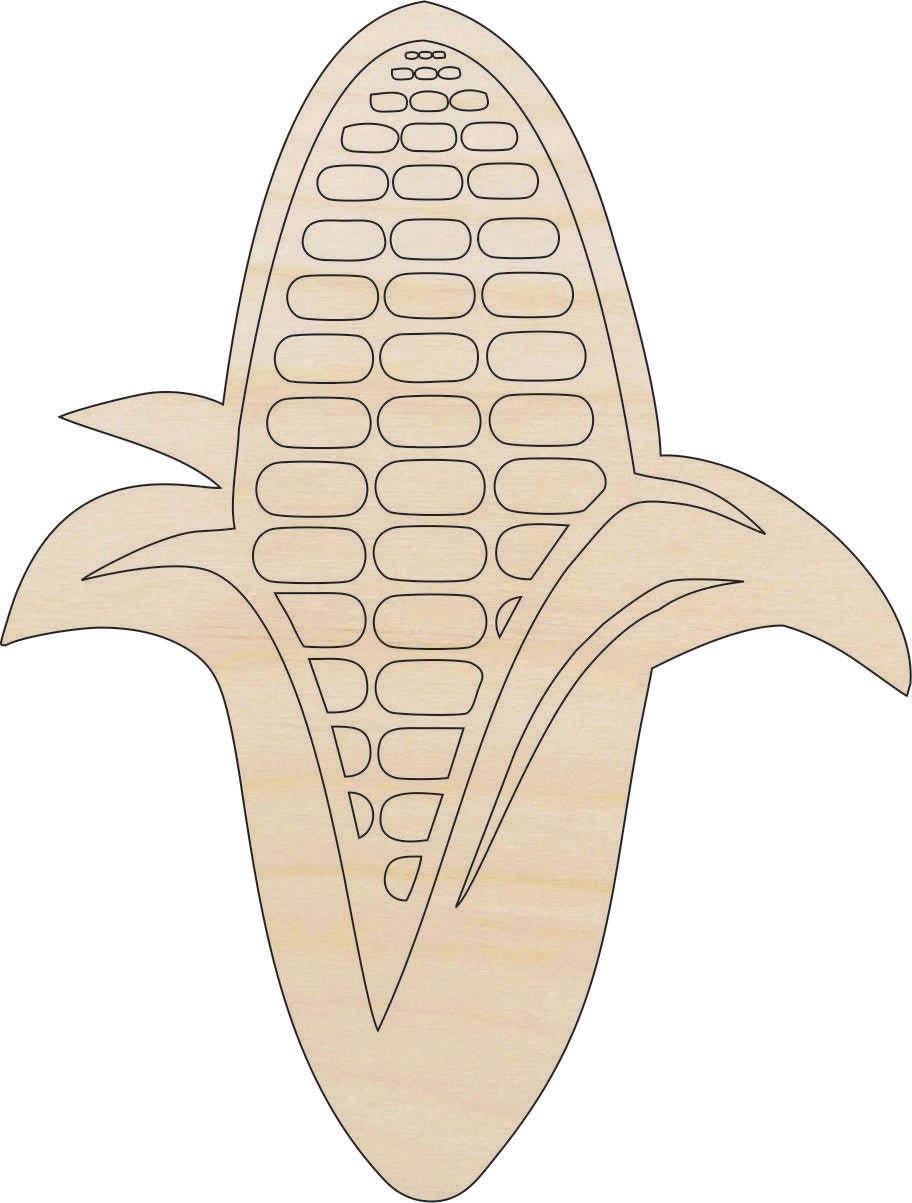 Corn Wood Craft Shape - Laser Cut Baltic Birch Unfinished DIY Wood Art Supplies FOD57 - The Wood Shape Store